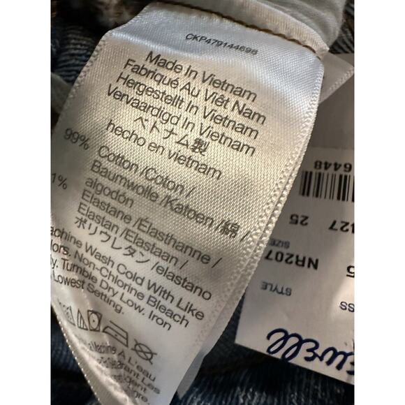 NWT Madewell The 90s Straight Jean 25 Shimmery Clear Rhinestones Enmore Wash - Picture 16 of 16